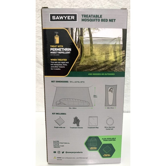 Treatable Mosquito Bed Net w/ Treatment Kit, by Sawyer BRAND NEW - Picture 3 of 11